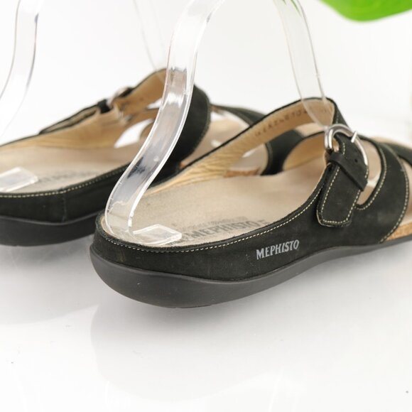 Mephisto Womens Afida Sandal Size 41 10 Black Leather Slide Flip Flop Casual - Picture 4 of 11